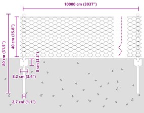 Postes de Cerca vidaXL 11 pcs U-Channel 40 cm Aço Galvanizado, Cerca H