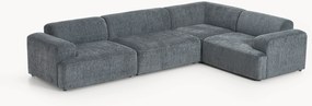 Sofá de canto comprido Melva (4 lugares)