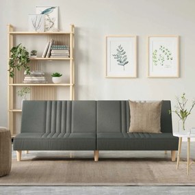 Sofá-cama tecido cinzento-escuro