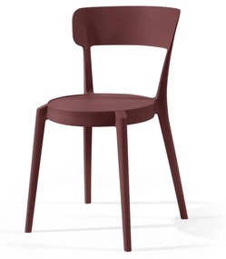 ACASA Conjunto com 4 cadeiras, Bordeaux - Polipropileno
