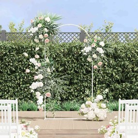 vidaXL Arco de Casamento Branco 100 x 39 x 200 cm Aço