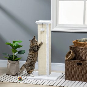 Arranhador para Gatos, 41 x 41 x 81 cm, Poste em Sisal, Cinzento