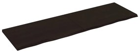 vidaXL Tampo de mesa 200x60x(2-4) cm carvalho tratado castanho-escuro
