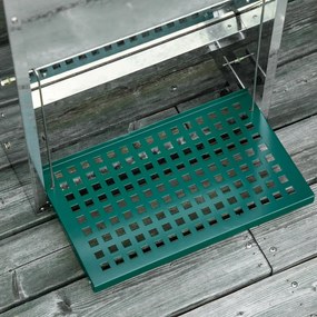 PawHut Comedouro para Aves de 24L de Capacidade Comedouro para Galinhas com Abertura Automática com Pedal 33,5x38,5x66cm Prata