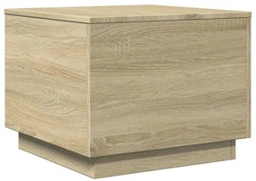Mesa de centro com luzes LED 50x50x40 cm carvalho sonoma