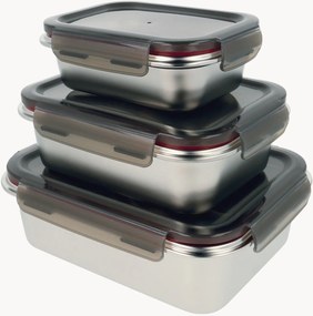 Recipientes para alimentos em aço inoxidável Inox, conjunto de 3