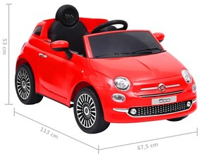 Carro elétrico de criança Fiat 500 vermelho