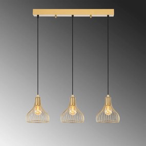 Chandelier Telyildo – Dourado Brilhante – 70 x 20 x 117 cm