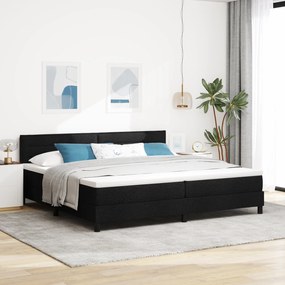 vidaXL Cama Box Spring com Colchão & LED Preto 200x200 cm Tecido
