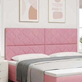 vidaXL Cabeceira Design de Diamantes Rosa 200 cm Veludo