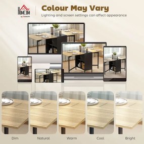 Mesa de Cozinha Dobrável com Arrumação 169x60x75 cm (CADEIRAS NÃO INCLUIDAS) Mesa de Refeição Compacta com 4 Prateleiras Madeira e Preto
