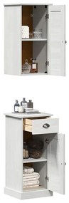 Conjunto de Móveis para Banheiro 2 pcs Marrom e Branco