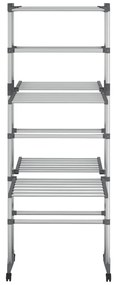 Estendal com 3 prateleiras/rodas 60x70x129 cm prateado