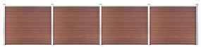 vidaXL Conjunto painel de cerca 699x146 cm WPC castanho