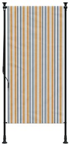 Estore de rolo exterior 100x270 cm tecido/aço amarelo e branco