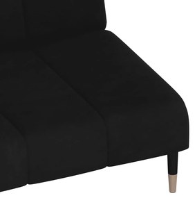 Sofá-cama de 2 lugares veludo preto