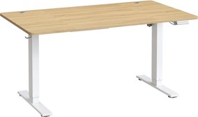 Secretária elétrica com regulação elétrica da altura, 140 x 80 x (72-120) cm, com porta USB-C tom de carvalho dourado