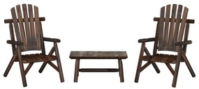 3 pcs conjunto lounge de jardim madeira de abeto maciça