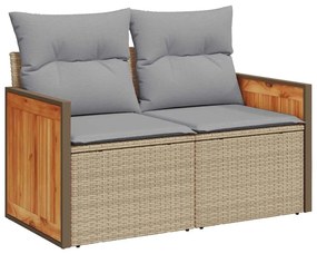 Conjunto de Sofá de Jardim VidaXL de 10 Peças com Almofadas Bege de Vi