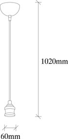 Candeeiro de Teto Kabluni – Dourado – Diâmetro 6 cm, Altura 102 cm
