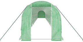 Estufa com estrutura de aço 40 m² 20x2x2 m verde