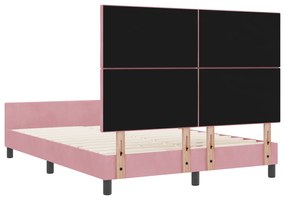 Cama vidaXL Rosa 140x200 cm Veludo