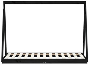 Estrutura de cama infantil 80x160 cm pinho maciço preto