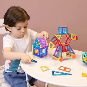 106 peças de blocos de construção magnéticos de brinquedo para crianças de 3 anos ou mais, criativos, educacionais, multicoloridos