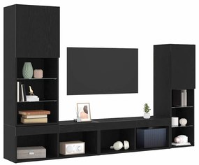 Armário para TV LED vidaXL Carvalho Preto 30.5x30x102 cm Madeira Engen