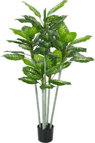 Planta artificial Calathea, altura 150 cm, vaso de cimento, 53 folhas - interior