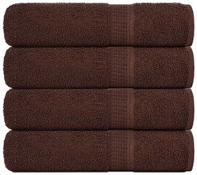 vidaXL Toalhas de banho FROGN 4 pcs 70x140 cm 360 g/m² castanho