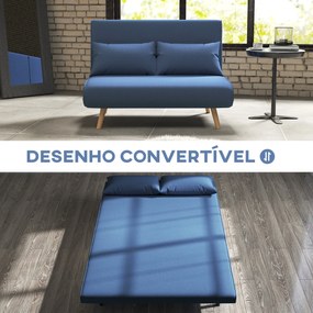 HOMCOM Sofá Cama de 2 Lugares Sofá Cama Dobrável Estofado em Linho com