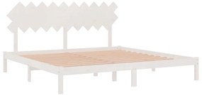 Estrutura de cama 200x200 cm branco madeira maciça