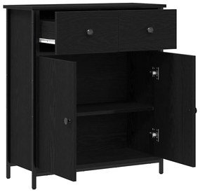 Buffet Preto em Madeira de Carvalho 70x30x80 cm em Madeira Engenharia