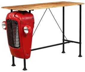 Mesa bar trator madeira mangueira maciça 60x150x107 cm vermelho