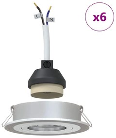 Spotlights Embutidos 6 pcs Redondas GU10 Prata Ø91 mm