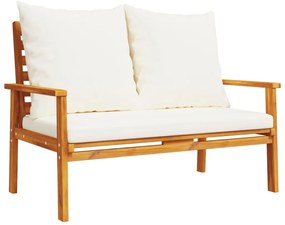 3 pcs conjunto lounge de jardim c/ almofadões acácia maciça