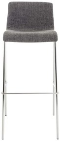 Conjunto de 2 bancos de bar Hoover em tecido e com estrutura cromada 43 x 100 x 48 cm Cinzento