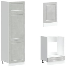 7 peças armário de cozinha conjunto Kalmar cinzento cimento