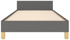 Estrutura de cama sem colchão 100x200 cm tecido cinzento-escuro