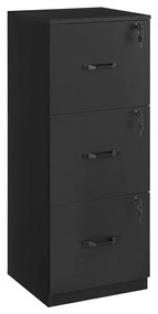 Armário de arquivo vertical VASAGLE com 3 gavetas, armário de arquivo para escritório doméstico, suporte para impressora, com 3 gavetas com trava, trilho de suspensão ajustável, para arquivos tamanho A4 e carta, tinta preta