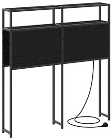 Cabeceira de armazenamento com cabeceira Carvalho Preto 100 cm
