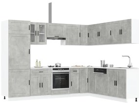 14 peças armário de cozinha conjunto Porto concreto cinza