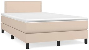 vidaXL Cama boxspring c/ colchão 120x190cm couro artificial cappuccino
