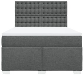 Cama com molas/colchão 140x200 cm tecido cinzento-escuro