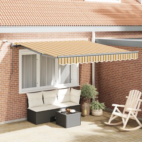 vidaXL Toldo Retrátil Automático com Faixa Multicolorida LED 350x250 cm