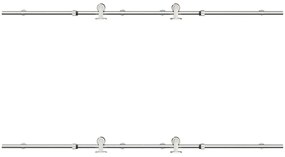 Kit ferragens p/ porta deslizante 183cm aço inoxidável prateado