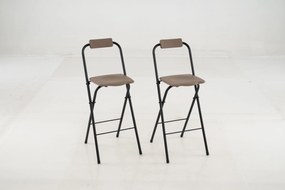 Conjunto de 2 bancos altos com encosto. Cadeiras de bar dobráveis ​​com capacidade de carga de até 150 kg. Cinza.