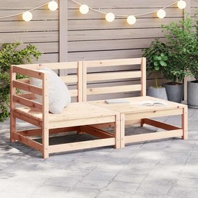 2 pcs conjunto lounge de jardim pinho maciço