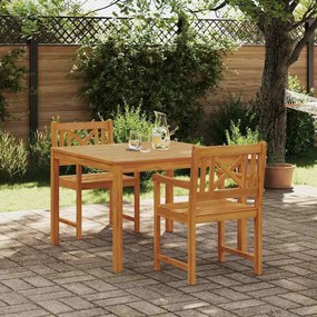 Conjunto de Jantar de 3 Peças para Jardim em Madeira de Acácia Maciça